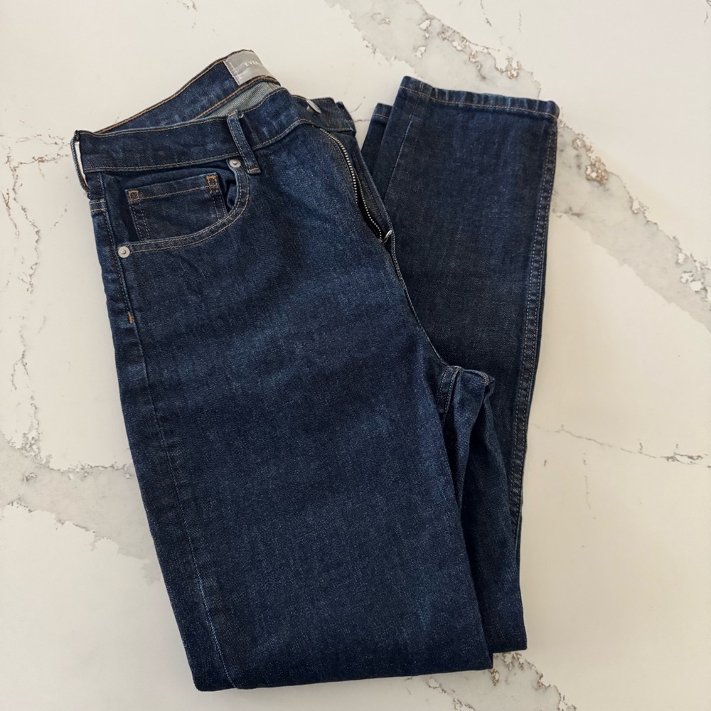 Everlane Women's Skinny Leg Jeans with stretch in Dark Blue Wash Size 30